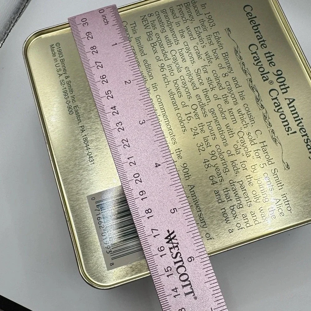 VTG Crayola‎ 90th Anniversary 1903 1993 Tin Box 64 Count Crayons Storage Case